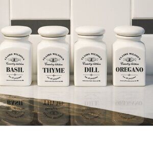Claire Wilson's Country Kitchen Spice Jars Set Of 4